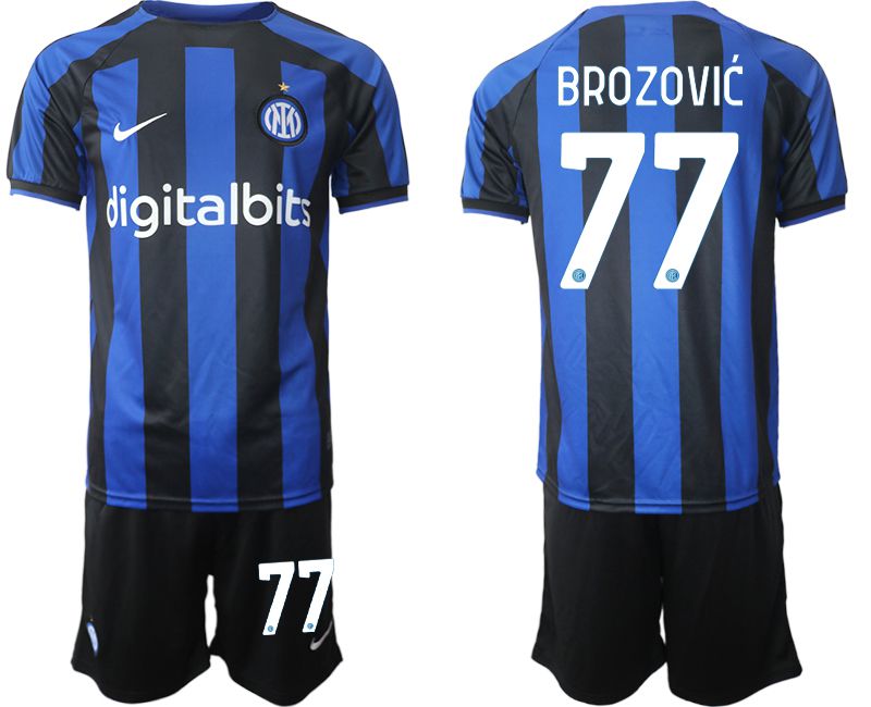 Cheap Men 2022-2023 Club Inter Milan home blue 77 Soccer Jersey